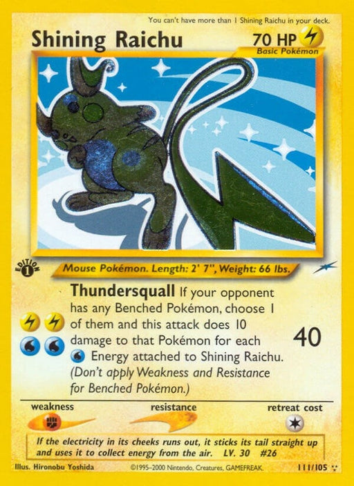 Image for Shining Raichu (111/105) (1st Edition Holofoil) [Neo Destiny] - Pokemon