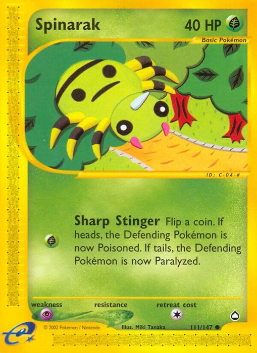 Image for Spinarak (111) (111/147) [Aquapolis] - Pokemon
