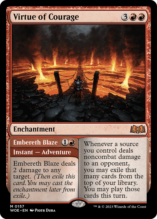 Virtue of Courage // Embereth Blaze [WOE-157] - Wilds of Eldraine