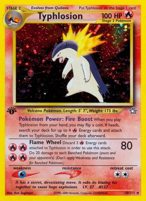 Image for Typhlosion (18) (018/111) (Unlimited Holofoil) [Neo Genesis] - Pokemon