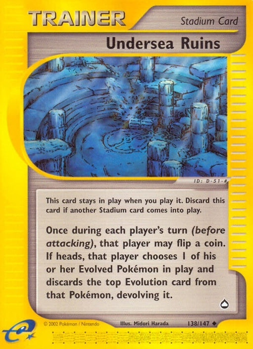 Image for Undersea Ruins (138/147) (Reverse Holofoil) [Aquapolis] - Pokemon