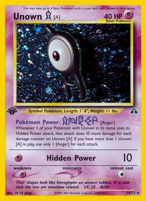 Image for Unown [A] (14) (14/75) (Unlimited Holofoil) [Neo Discovery] - Pokemon