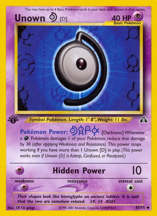 Image for Unown [D] (47/75) (1st Edition) [Neo Discovery] - Pokemon