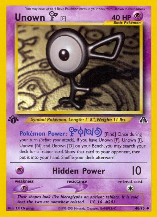 Image for Unown [F] (48/75) (1st Edition) [Neo Discovery] - Pokemon