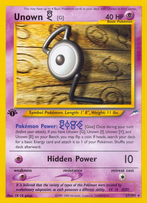 Image for Unown [G] (027/105) (1st Edition) [Neo Destiny] - Pokemon