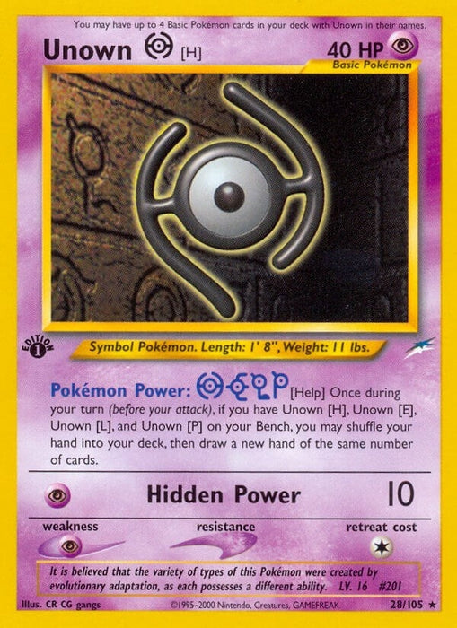 Image for Unown [H] (028/105) (1st Edition) [Neo Destiny] - Pokemon