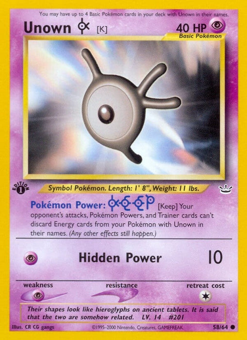 Image for Unown [K] (58/64) (1st Edition) [Neo Revelation] - Pokemon