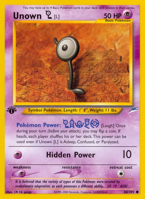 Image for Unown [L] (086/105) (Unlimited) [Neo Destiny] - Pokemon