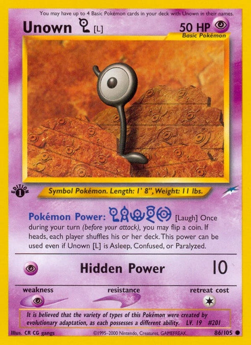 Image for Unown [L] (086/105) (1st Edition) [Neo Destiny] - Pokemon