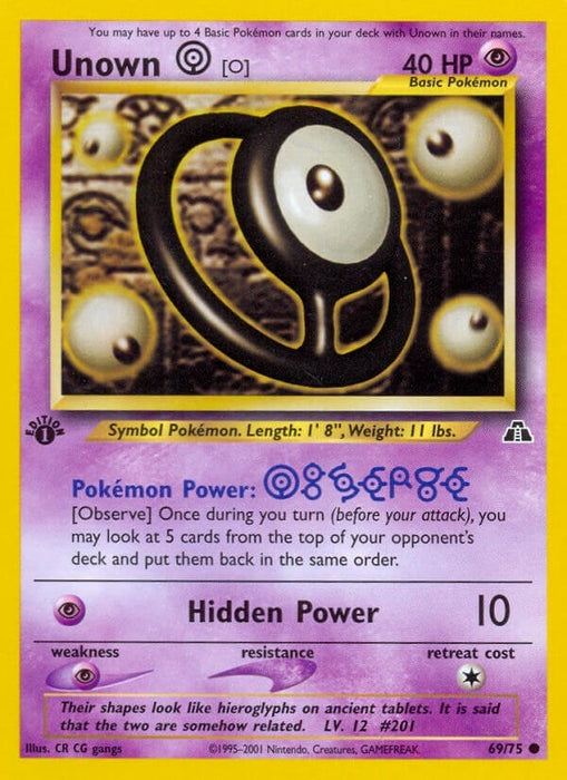 Image for Unown [O] (69/75) (1st Edition) [Neo Discovery] - Pokemon