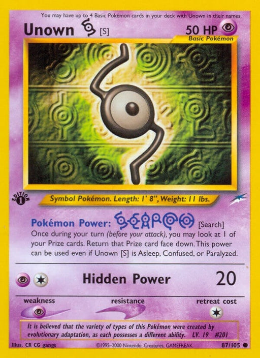 Image for Unown [S] (087/105) (Unlimited) [Neo Destiny] - Pokemon