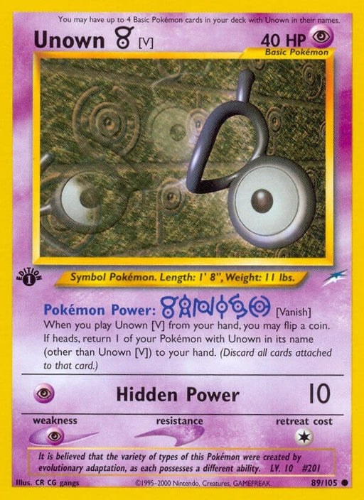 Image for Unown [V] (089/105) (1st Edition) [Neo Destiny] - Pokemon