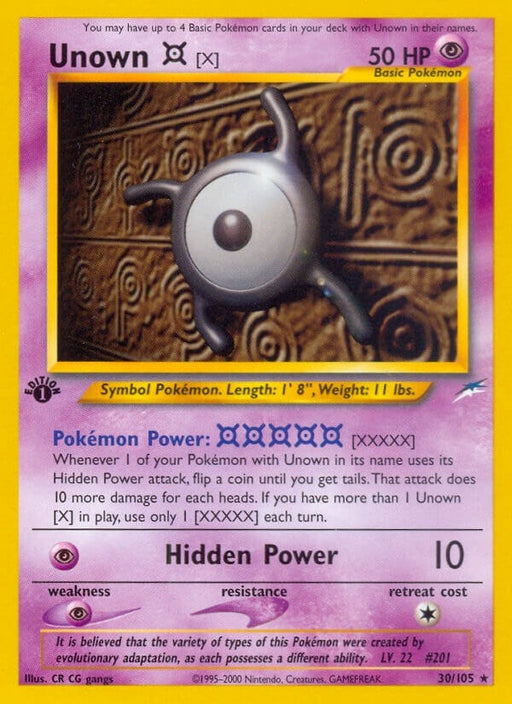 Image for Unown [X] (030/105) (Unlimited) [Neo Destiny] - Pokemon