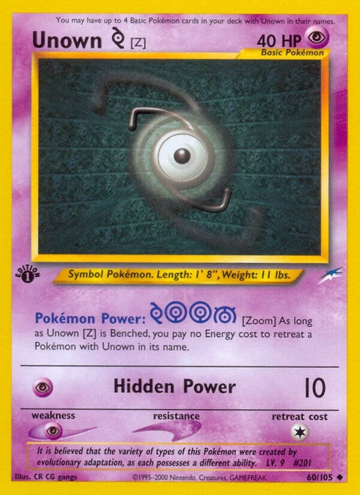Image for Unown [Z] (060/105) (1st Edition) [Neo Destiny] - Pokemon