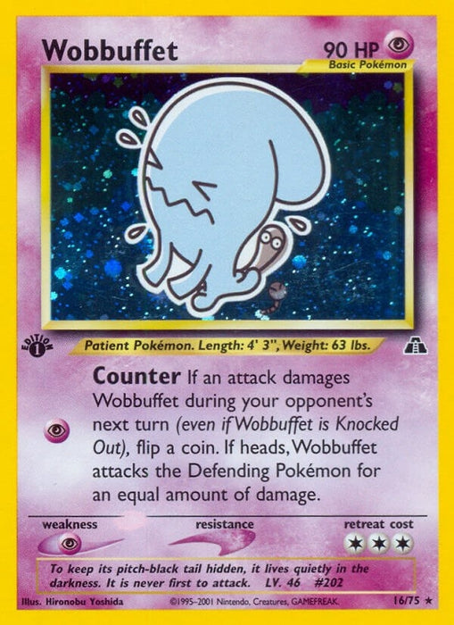 Image for Wobbuffet (16) (16/75) (1st Edition Holofoil) [Neo Discovery] - Pokemon