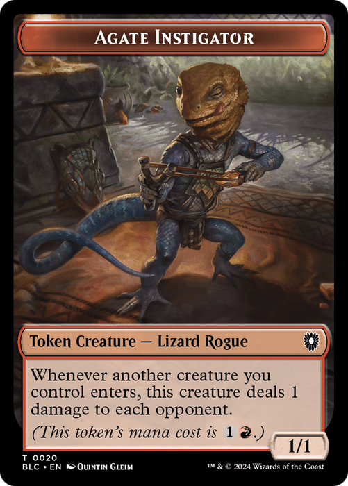 Agate Instigator [TBLC-020] Foil - Bloomburrow Commander Tokens