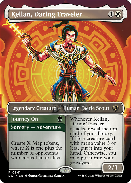 Kellan, Daring Traveler // Journey On (Borderless) [LCI-341] Foil - The Lost Caverns of Ixalan