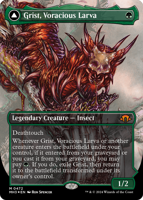 Grist, Voracious Larva // Grist, the Plague Swarm (Borderless) [MH3-472] Foil - Modern Horizons 3