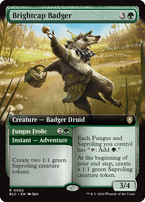 Brightcap Badger // Fungal Escapade [BLC-062] Foil - Bloomburrow Commander