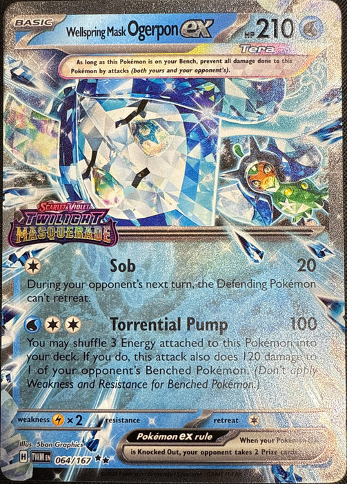 Wellspring Mask Ogerpon ex (Stamped) (064/167) Holofoil [SV06: Twilight Masquerade]