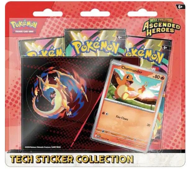 ME2.5 Ascended Heroes - Tech Sticker Collection (Charmander) (Pre-Order) Limited 1 per household