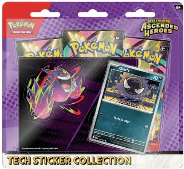 ME2.5 Ascended Heroes - Tech Sticker Collection (Gastly) (Pre-Order) Limited 1 per household