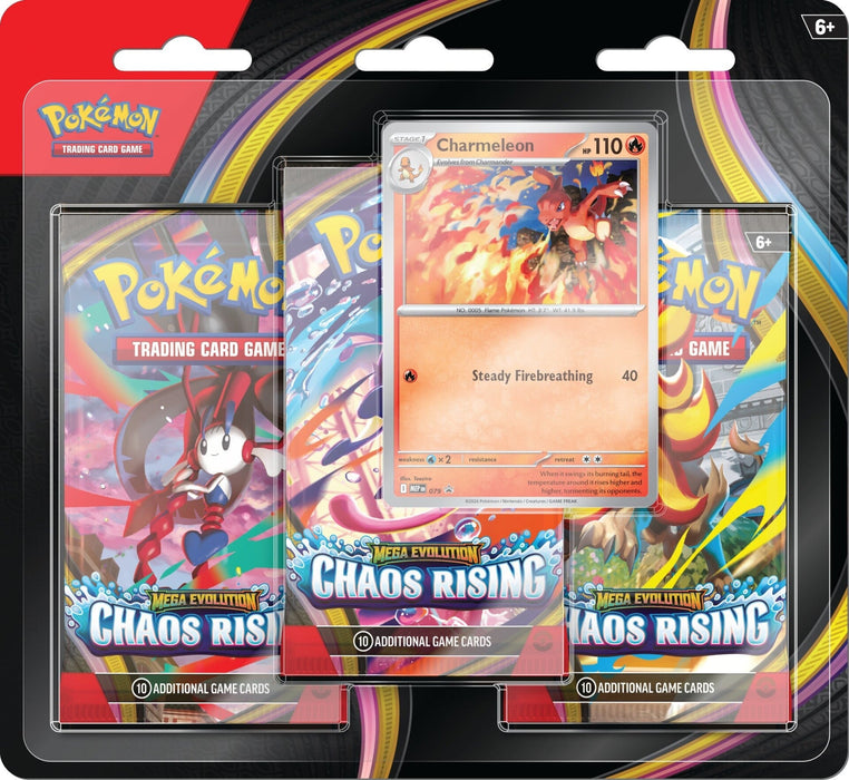 Mega Evolution Chaos Rising - 3-Pack Blister (Charmeleon)