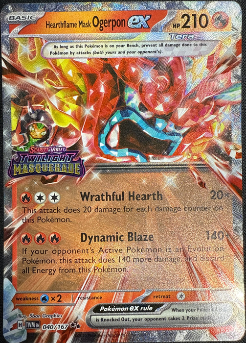 Hearthflame Mask Ogerpon ex (Stamped) (040/167) Holofoil [SV06: Twilight Masquerade]
