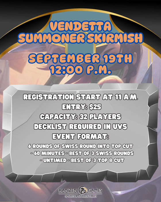 Riftbound TCG Event - Vendetta Summoner Skirmish - September 19th 12:00 P.M.