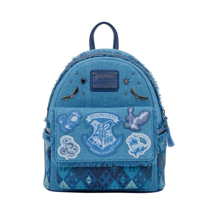 LOUNGEFLY -  Harry Potter Hogwarts Denim Mini Backpack