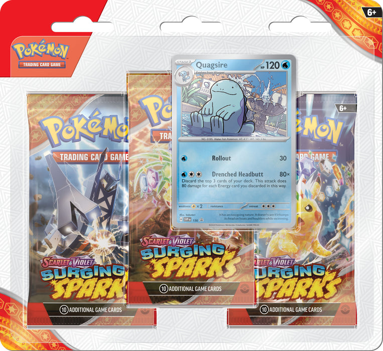 Scarlet & Violet: Surging Sparks - 3 Pack Blister (Quagsire)