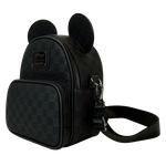 LOUNGEFLY Mickey Mouse Checkered Texture Convertible Mini Backpack & Crossbody Bag