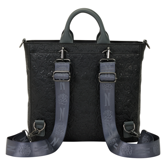 LOUNGEFLY -  Wednesday Black Roses Convertible Backpack & Tote Crossbody Bag