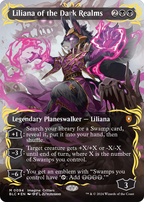 Liliana of the Dark Realms (Borderless) [BLC-094] Foil - Bloomburrow Commander