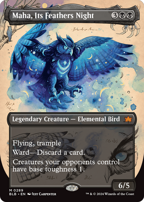 Maha, Its Feathers Night (Borderless) [BLB-289] Foil - Bloomburrow