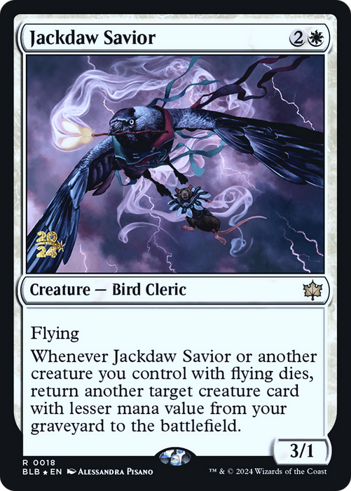 Jackdaw Savior [PBLB-18S] Foil - Bloomburrow Promos