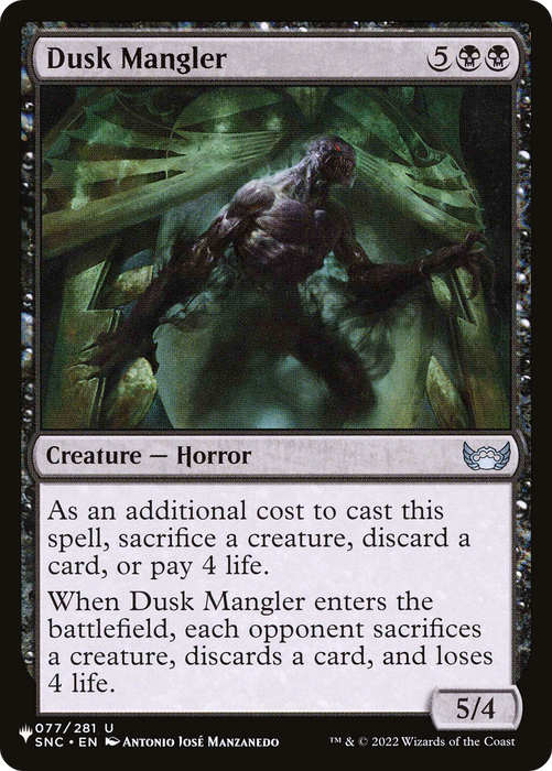 Dusk Mangler [PLST-SNC-77] - The List