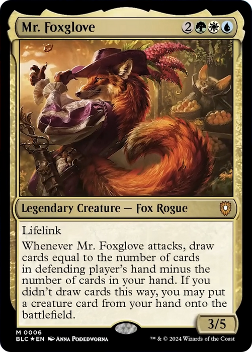 Mr. Foxglove [BLC-006] Foil - Bloomburrow Commander