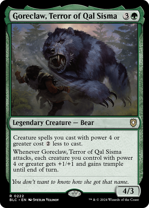 Goreclaw, Terror of Qal Sisma [BLC-222] - Bloomburrow Commander