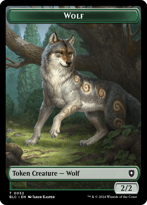 Wolf [TBLC-032] Foil - Bloomburrow Commander Tokens