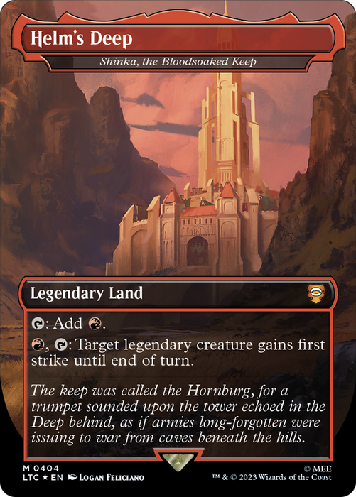 Shinka, the Bloodsoaked Keep / Helm's Deep (Borderless) [LTC-404] Foil - Tales of Middle-earth Commander