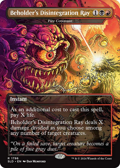 Fire Covenant / Beholder's Disintegration Ray (Borderless) [SLD-1796] - Secret Lair Drop