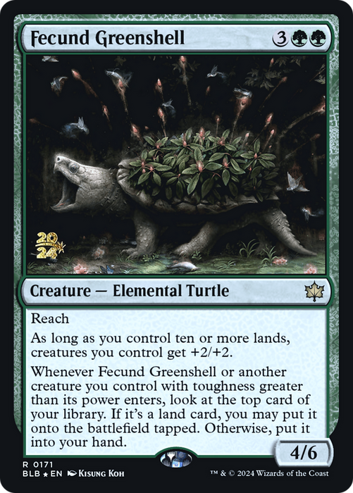 Fecund Greenshell [PBLB-171S] Foil - Bloomburrow Promos