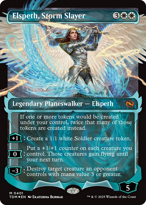 Elspeth, Storm Slayer (Showcase) (Borderless) [TDM-401] Foil - Tarkir: Dragonstorm