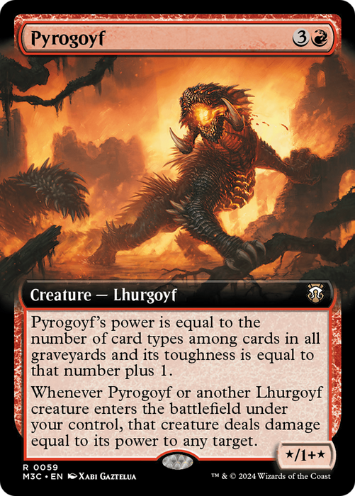 Pyrogoyf (Extended Art) [M3C-059] Foil - Modern Horizons 3 Commander