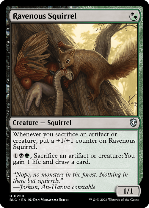 Ravenous Squirrel [BLC-258] - Bloomburrow Commander