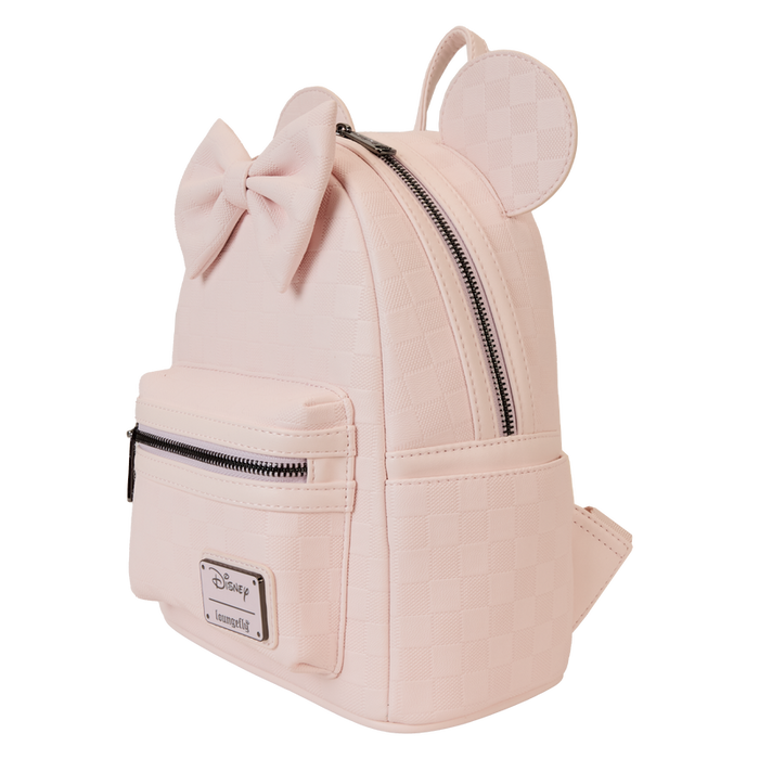 LOUNGEFLY Minnie Mouse Checkered Texture Mini Backpack