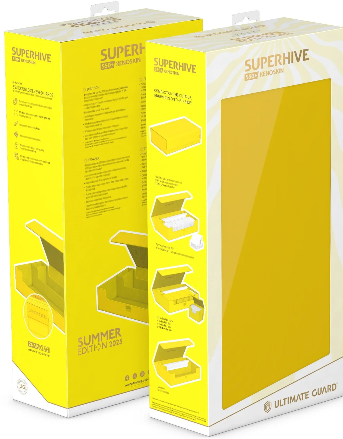 Ultimate Guard Sidewinder Synergy 100+, Deck Box pour 100 cartes TCG à double manchette, bleu/blanc, fermeture magnétique et doublure intérieure en microfibre Ultimate Guard Sidewinder Synergy 100+, Deck Box pour 100 cartes TCG à double manchette, bleu/blanc, fermeture magnétique et doublure intérieure en microfibre