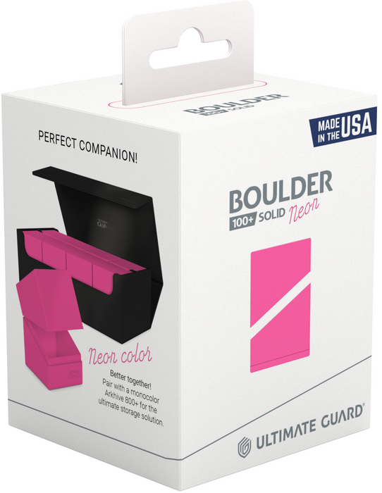 Ultimate Guard Deck Box - Boulder 100+ Solid Neon Pink