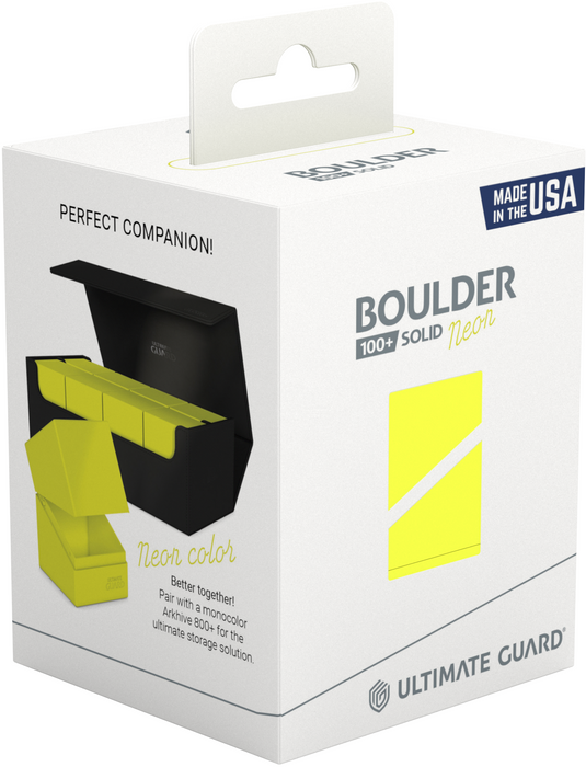 Ultimate Guard Deck Box - Boulder 100+ Solid Neon Yellow